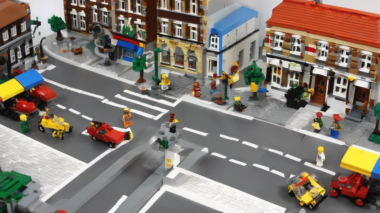 Ekskluzywna ekspozycja limitowanych zestawów LEGO z efektownym oświetleniem i aranżacją na eleganckich podestach