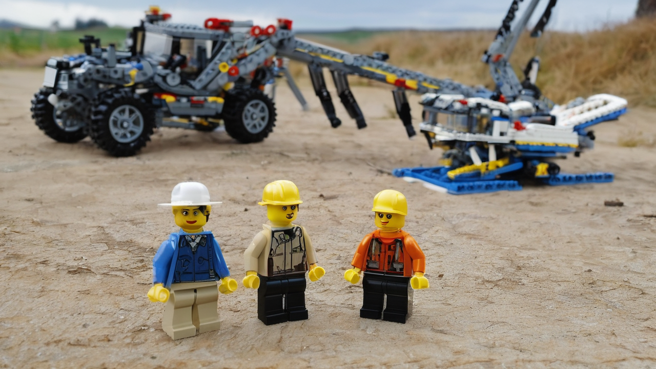 Kobieta z krótkimi włosami uśmiechająca się obok swojego modelu LEGO Technic