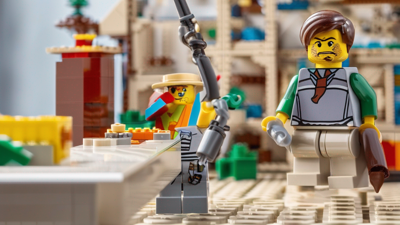 Kolorowe klocki LEGO ułożone w abstrakcyjny wzór, tworzące przyjemne tło dla sekcji newslettera