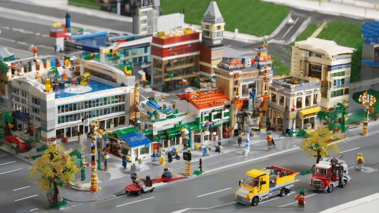 Mapa pokazująca lokalizację sklepu LEGO w centrum Warszawy przy ul. Klockowej 42