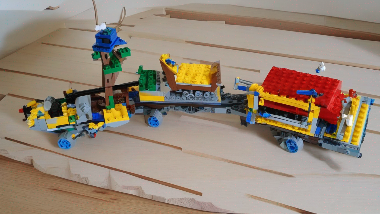 Różnorodne standardowe klocki LEGO Classic w wielu kolorach ułożone w kreatywne konstrukcje