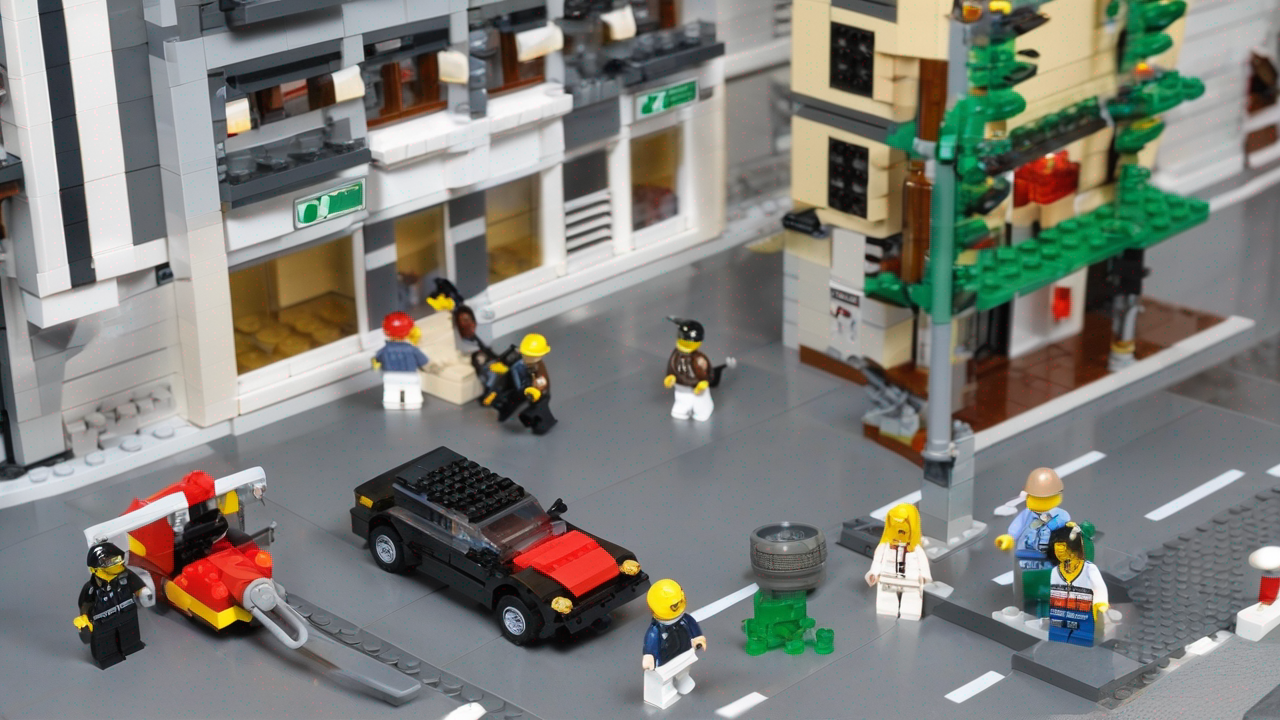 Zestaw LEGO City z radiowozem policyjnym i figurkami policjantów