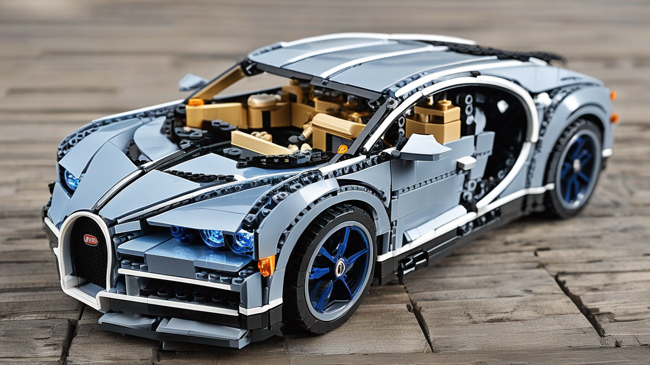 Zestaw LEGO Technic Bugatti Chiron z detalicznymi elementami silnika i nadwozia