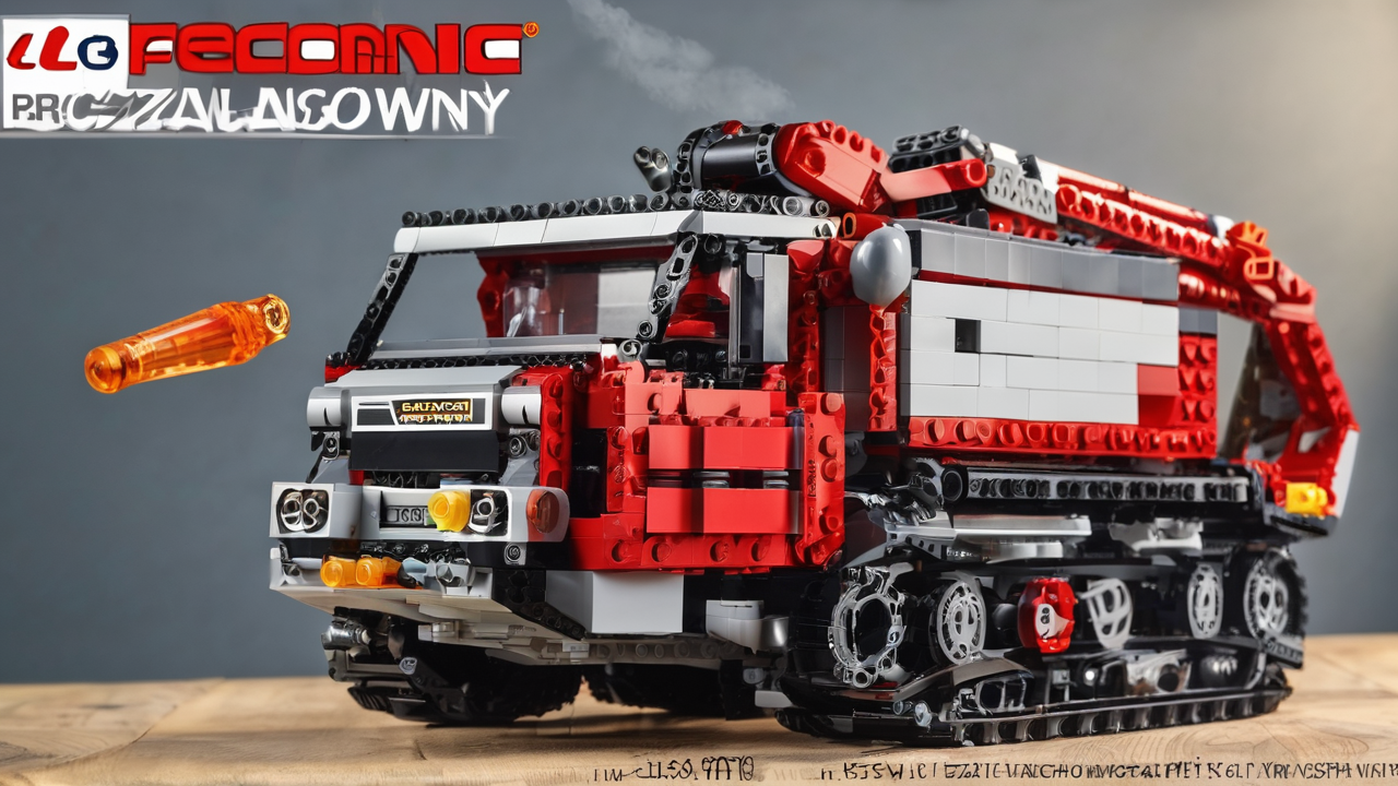 Zestaw LEGO Technic przedstawiający zaawansowany model samochodu wyścigowego z ruchomymi częściami